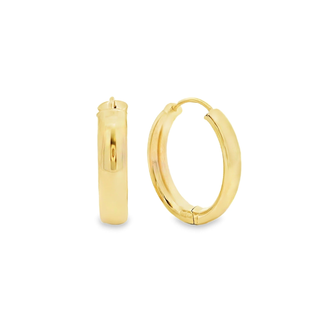 Diamond Oval Yellow Gold Hoops