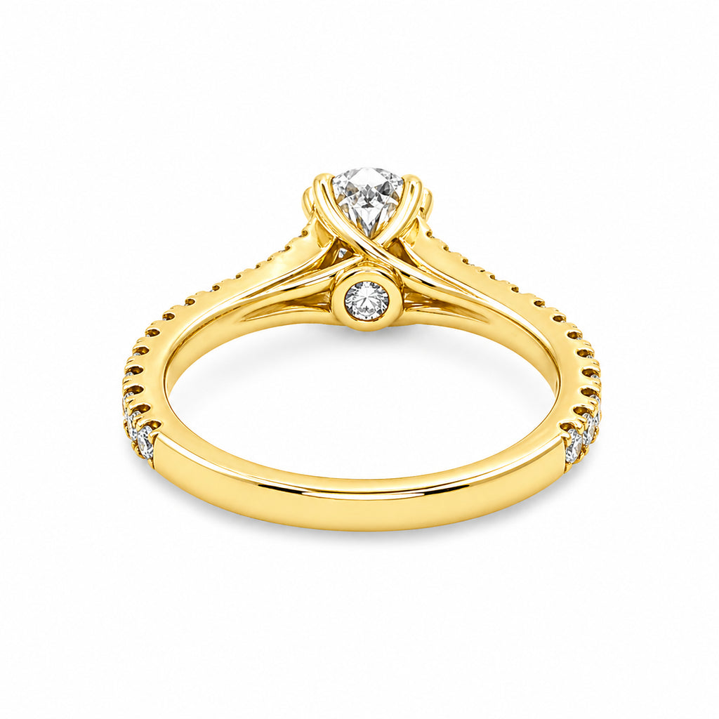 9ct Yellow Gold Oval Lab Grown Diamond Ring – TDW 1.50ct – Mystique ...