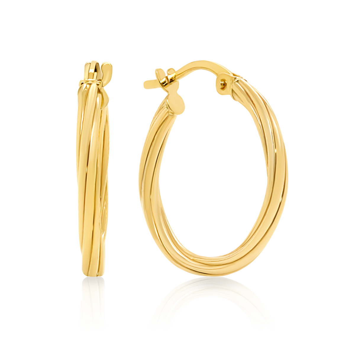 9ct Yellow Gold Twist Hoops – Mystique Jewellers